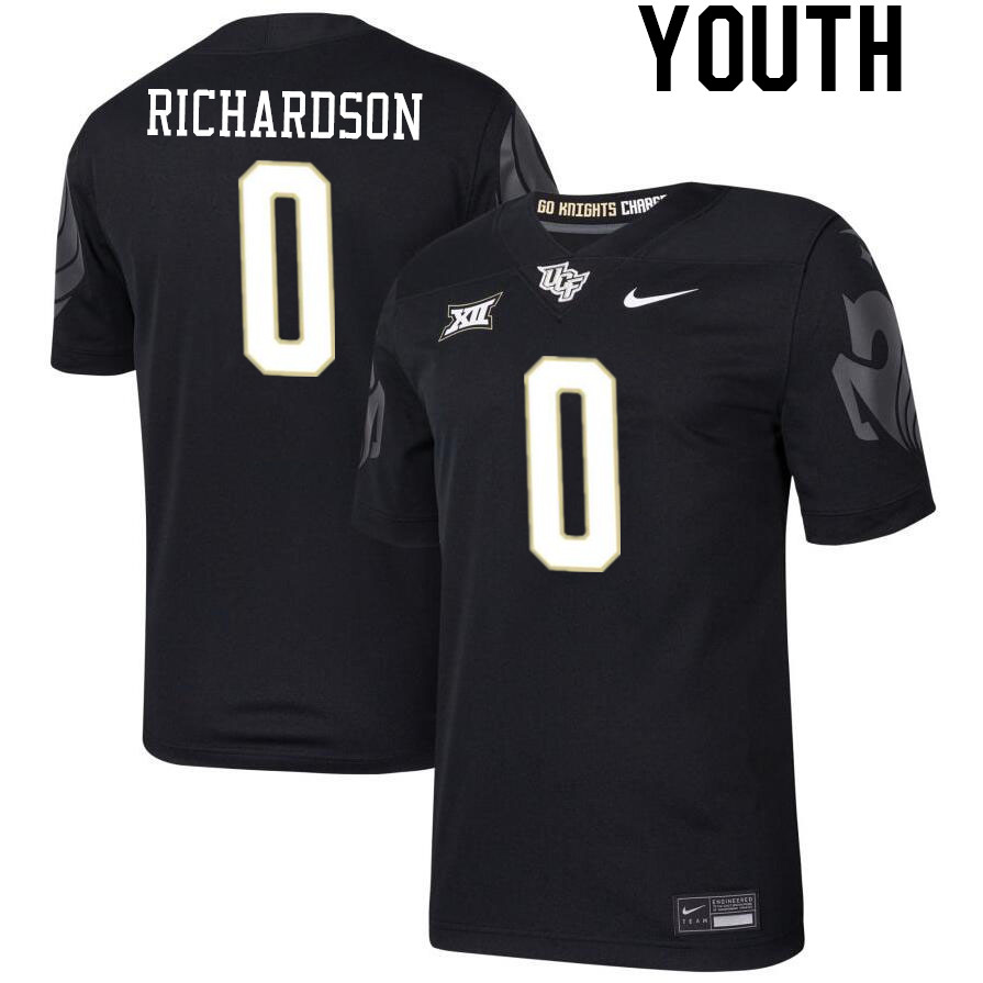 Youth #0 Johnny Richardson UCF Knights Big 12 Conference College Football Jerseys Stitched-Black